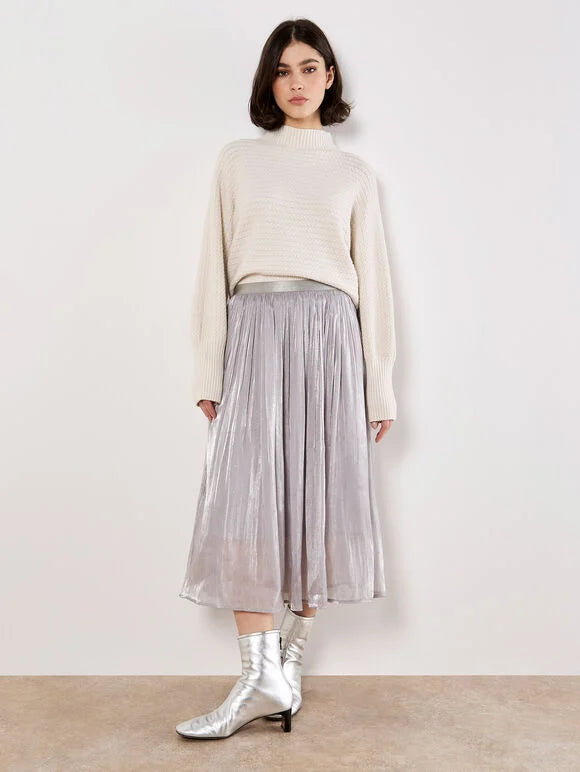 Stud Shimmer Midi Skirt