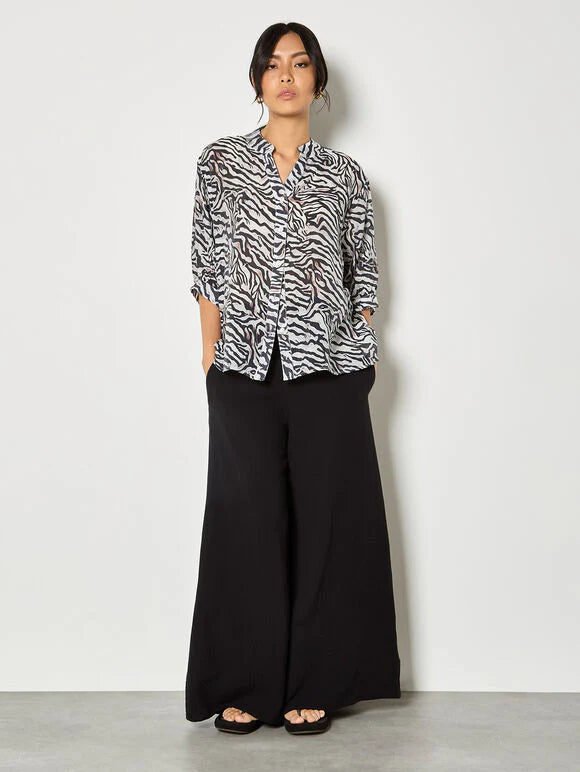 Zebra Oversized Semisheer Blouse