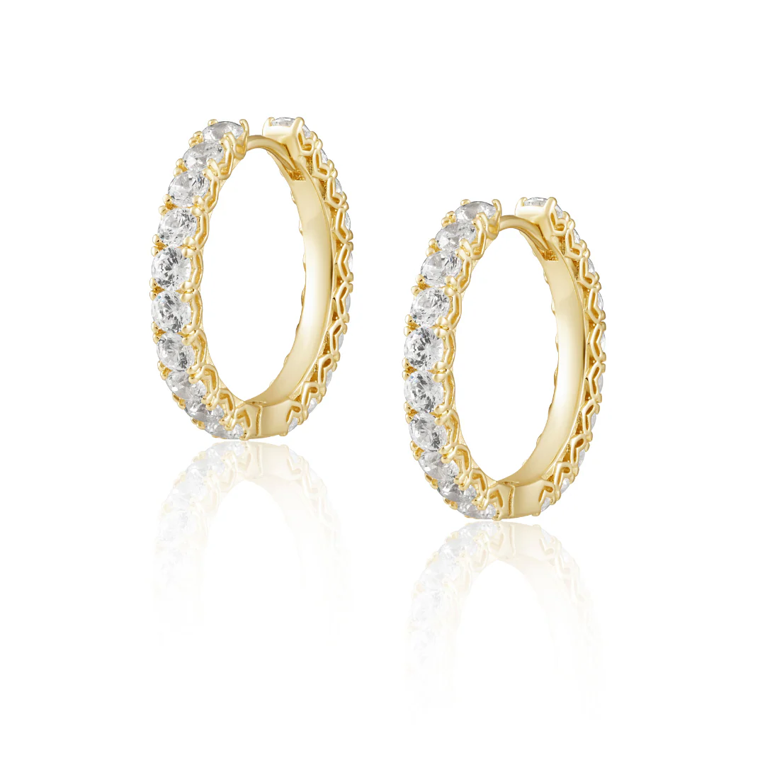 Piper CZ Gold Hoops - 18mm