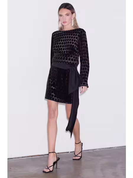 Fosi Polka Dot Velvet Top