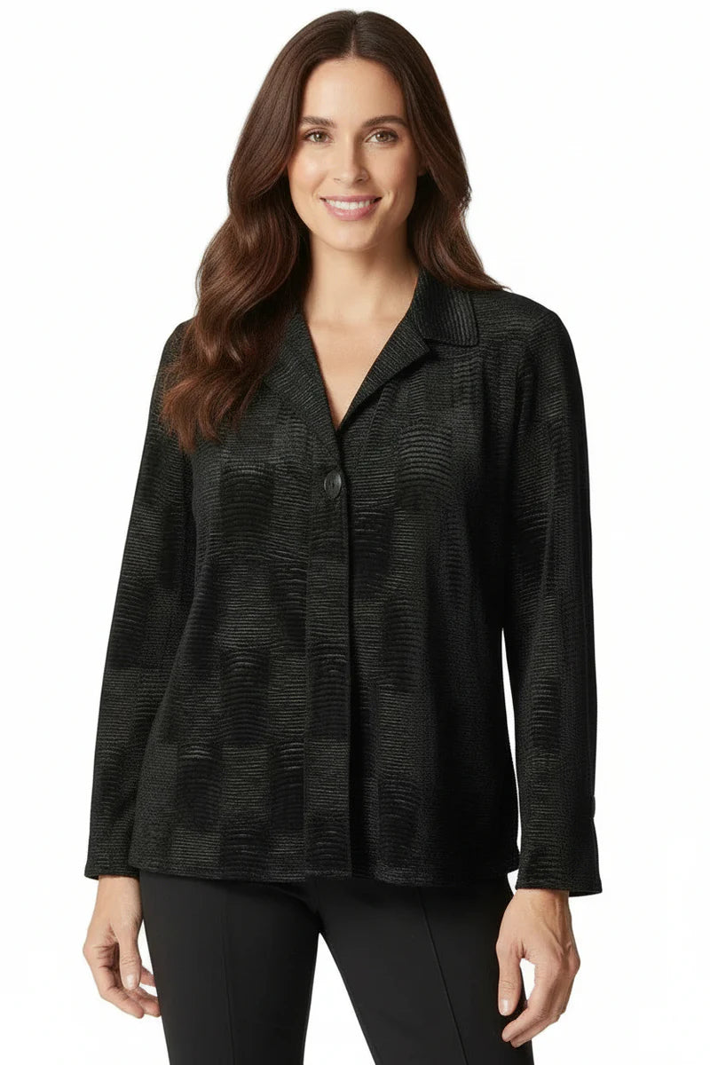Crinkle Velvet Hidden Placket Top