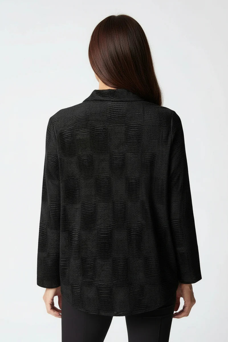 Crinkle Velvet Hidden Placket Top