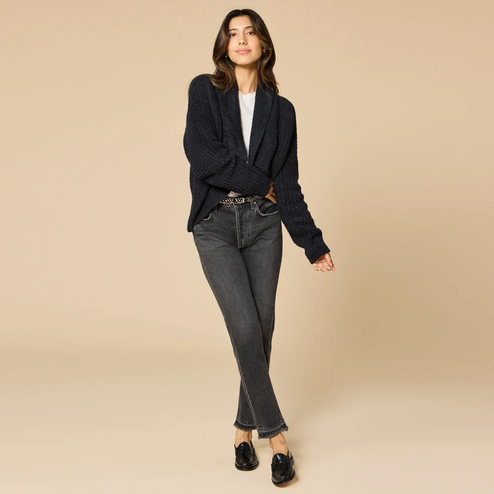 Waffle Marshmallow Cocoon Cardi