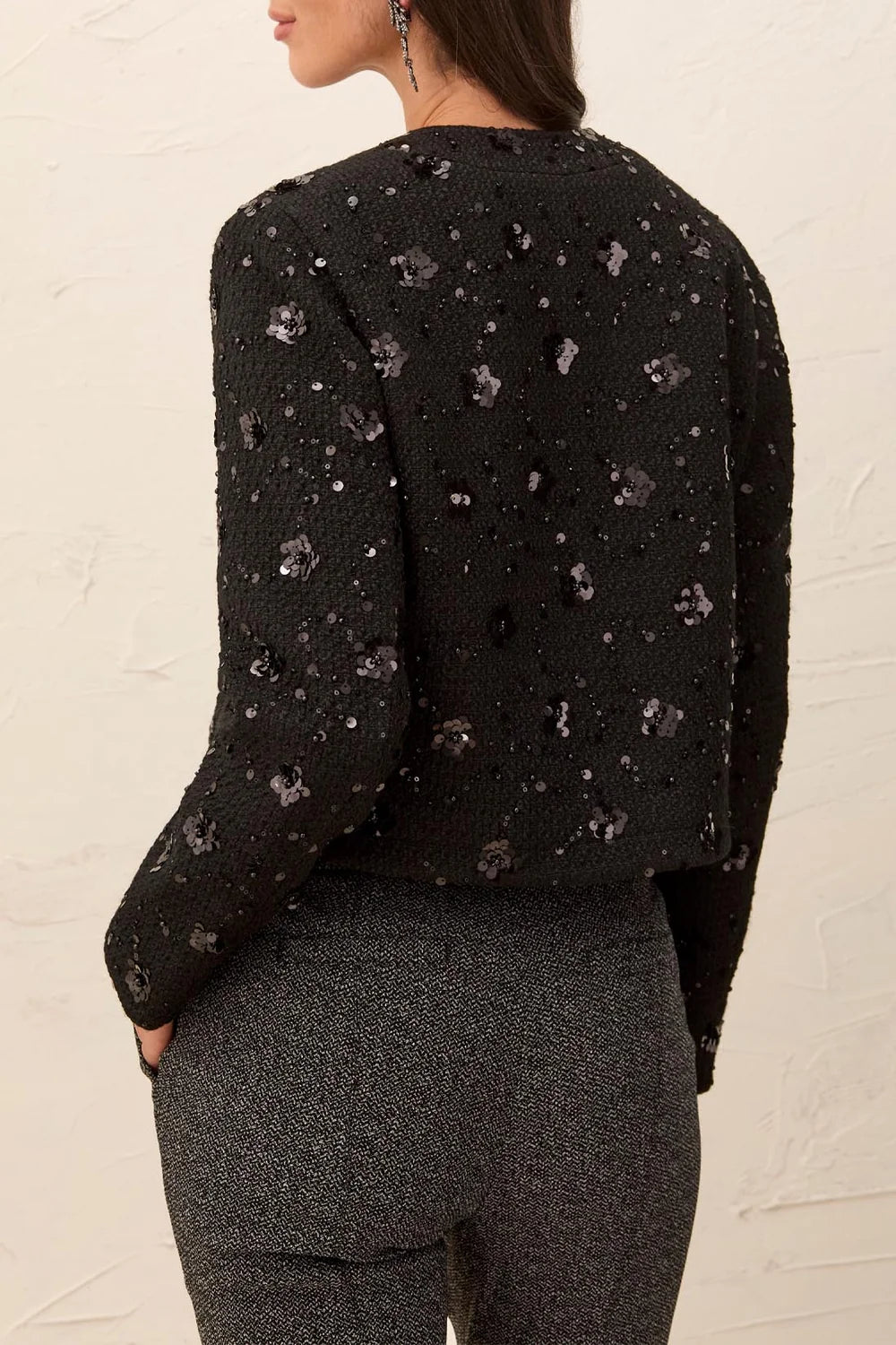 Fancy Embellished Tweed Jacket