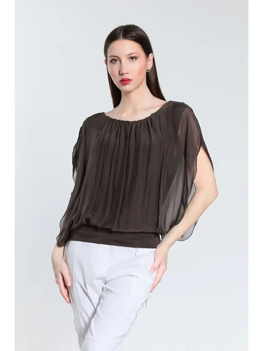 Aurora Flutter Sleeve -Espresso