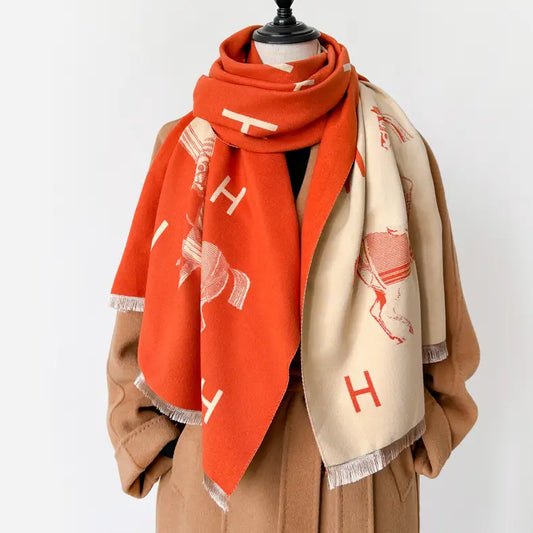 Equestrian Orange & Cream Stable Reversible Wrap