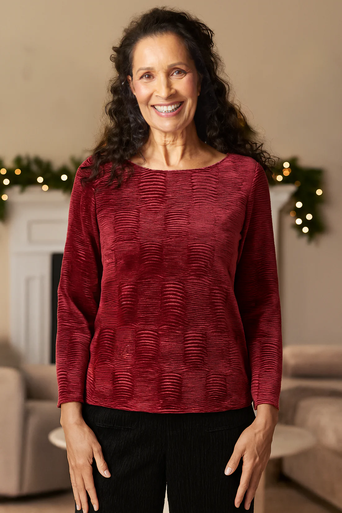 Crinkle Velvet on the Town Top