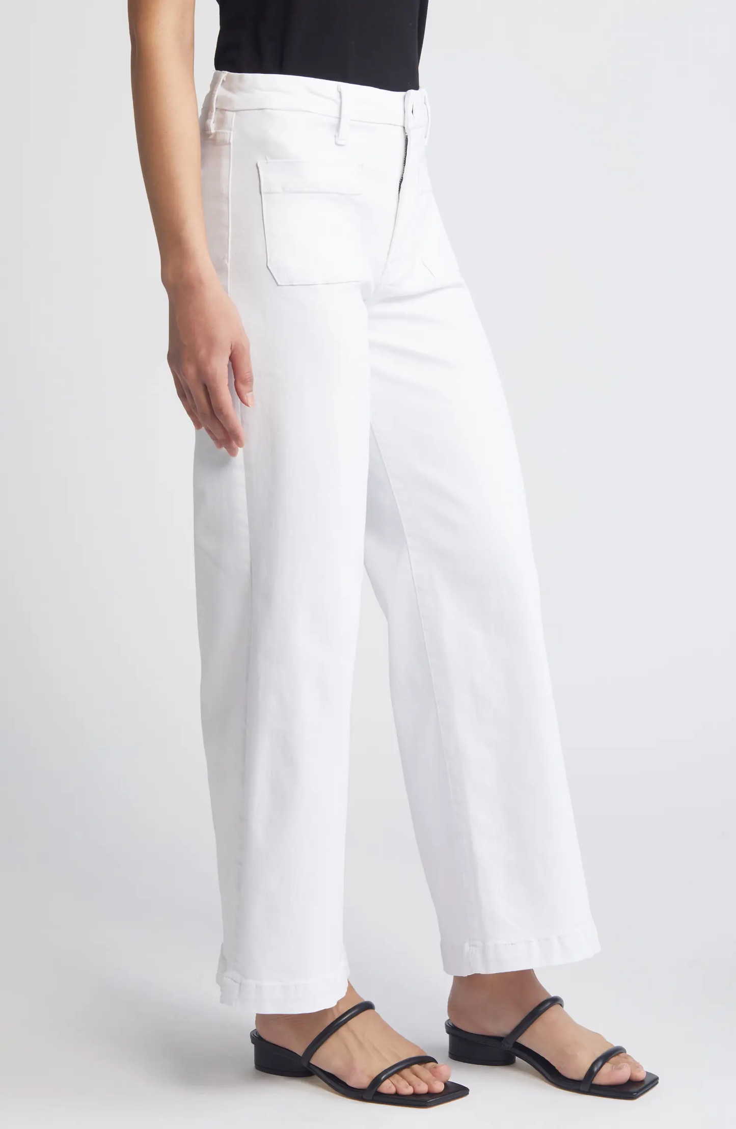 Meg High Rise Patch Pocket Wide Leg Jean