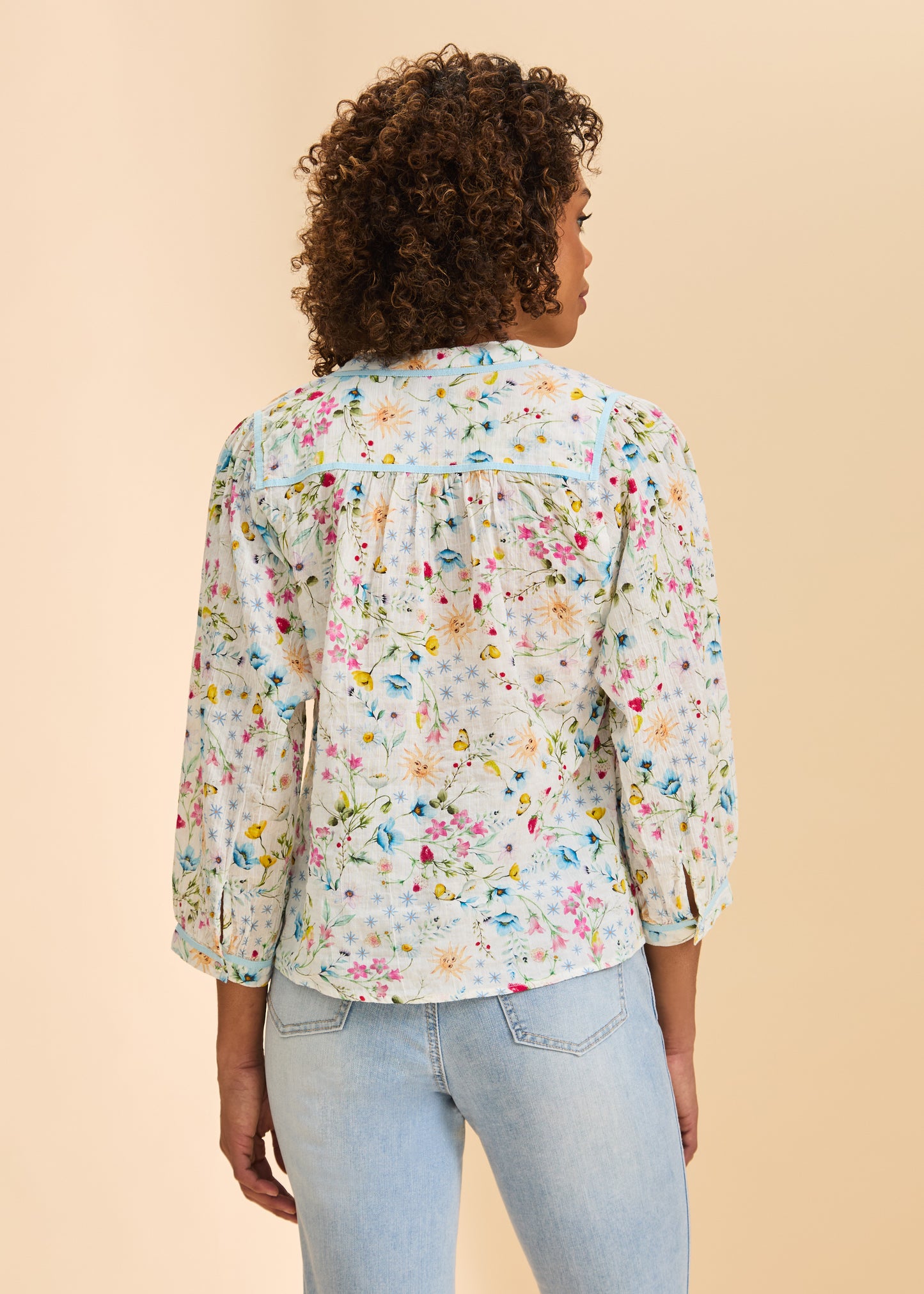 3/4 Sleeve Floral Blouse