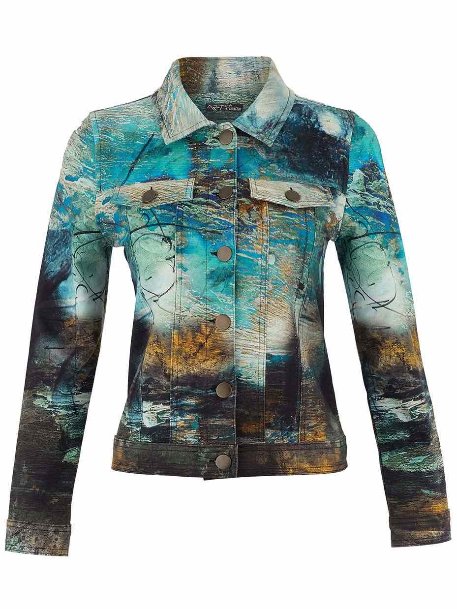 Printed Jean Jacket -"Life's Too Short"