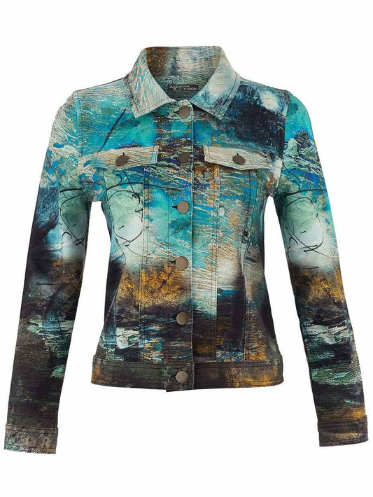 Printed Jean Jacket -"Life's Too Short"