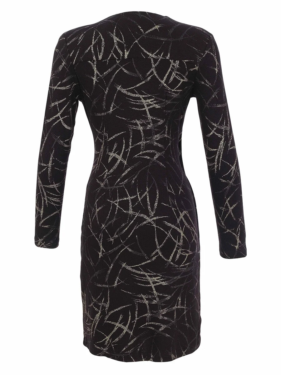 Foil Jacquard Midi Dress