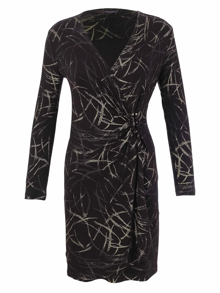 Foil Jacquard Midi Dress