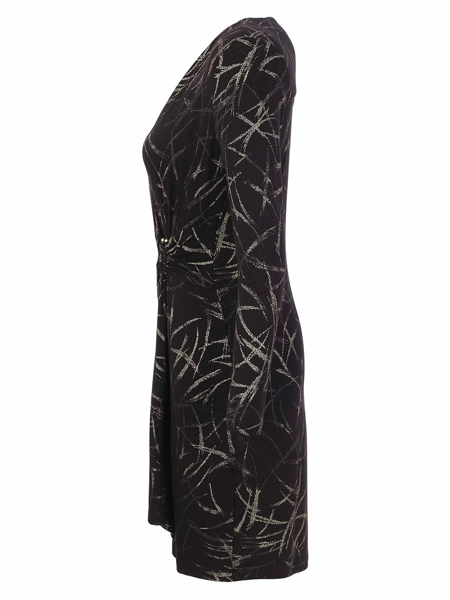 Foil Jacquard Midi Dress