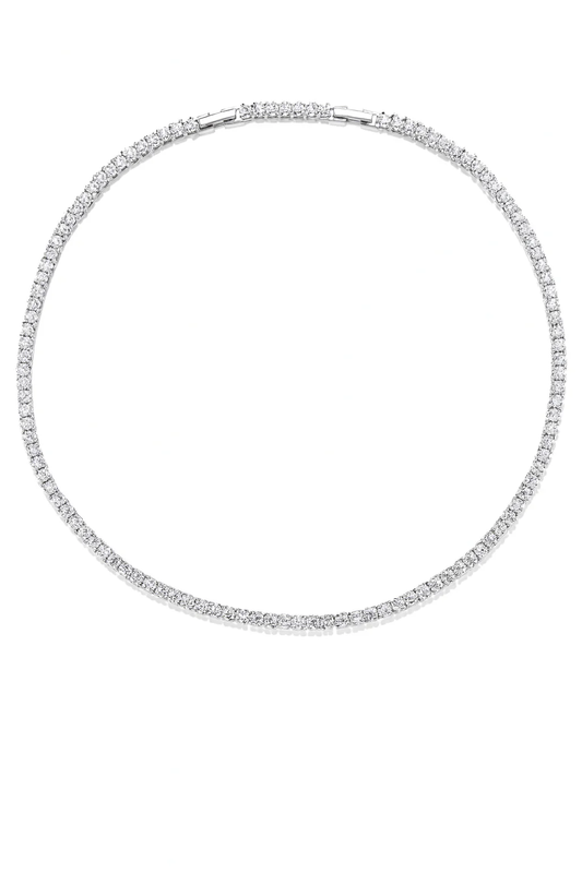 Karla 16" Tennis Necklace - Silver