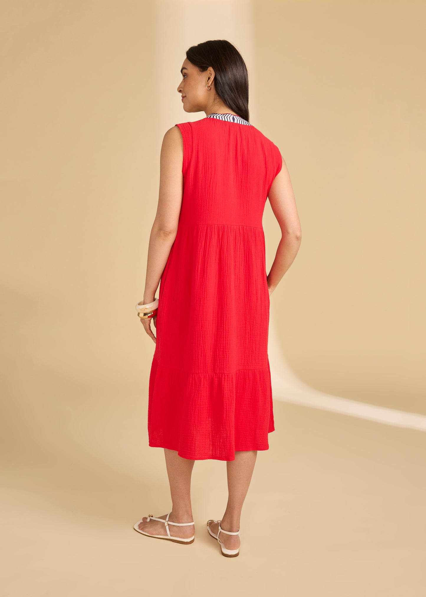 Cap Sleeve Tiered Midi Dress