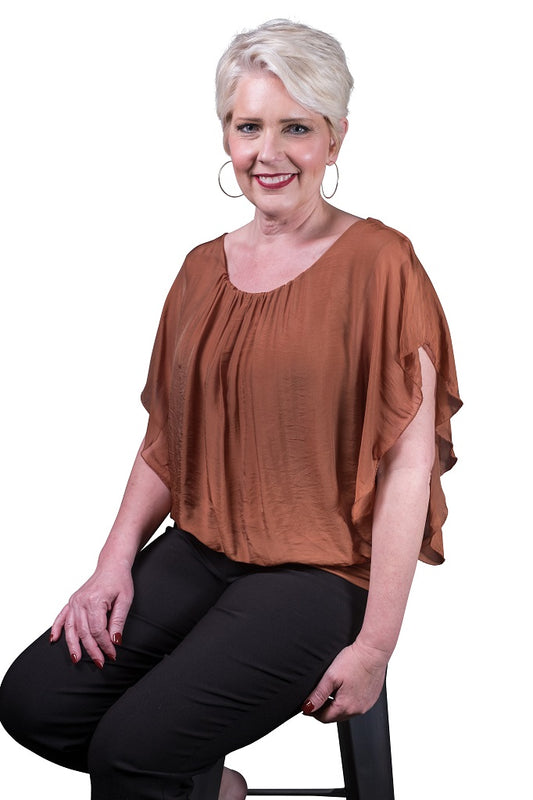 Aurora Flutter Sleeve -Rust