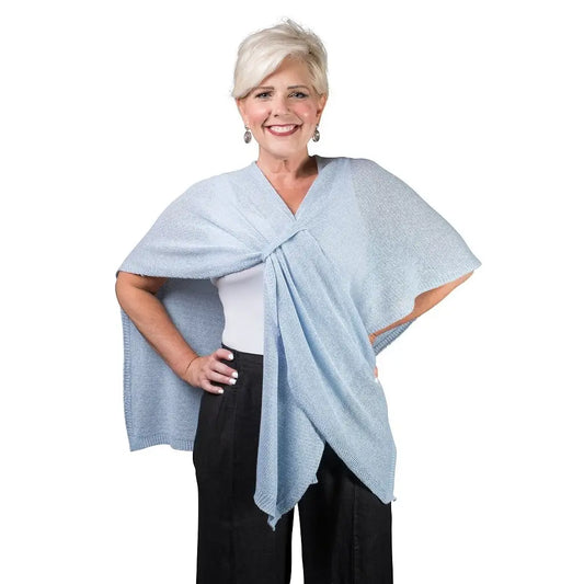 Aliya Mutli Way Cotton Wrap - Celadon Blue