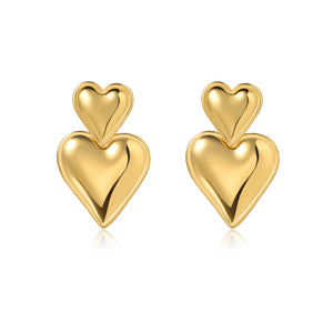 Brynn Heart Earrings -Gold