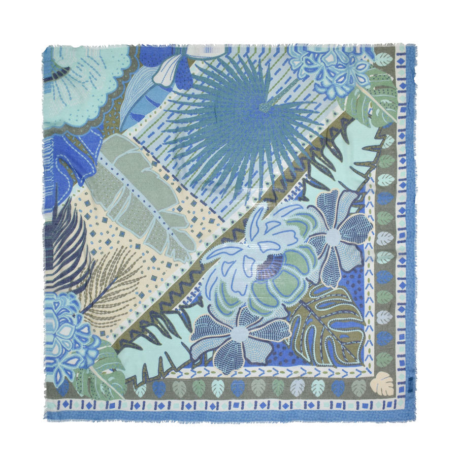 Levinson Tropical Leaf Square Scarf