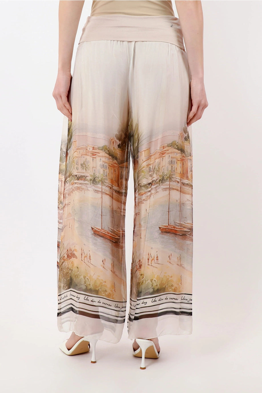 Riva Positano Wide Leg Silk Pant