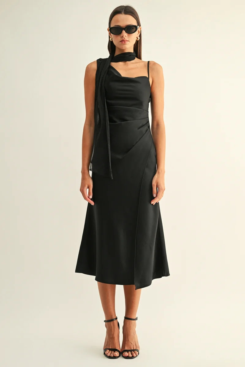 Selena Scarf Cowl Neck Dress