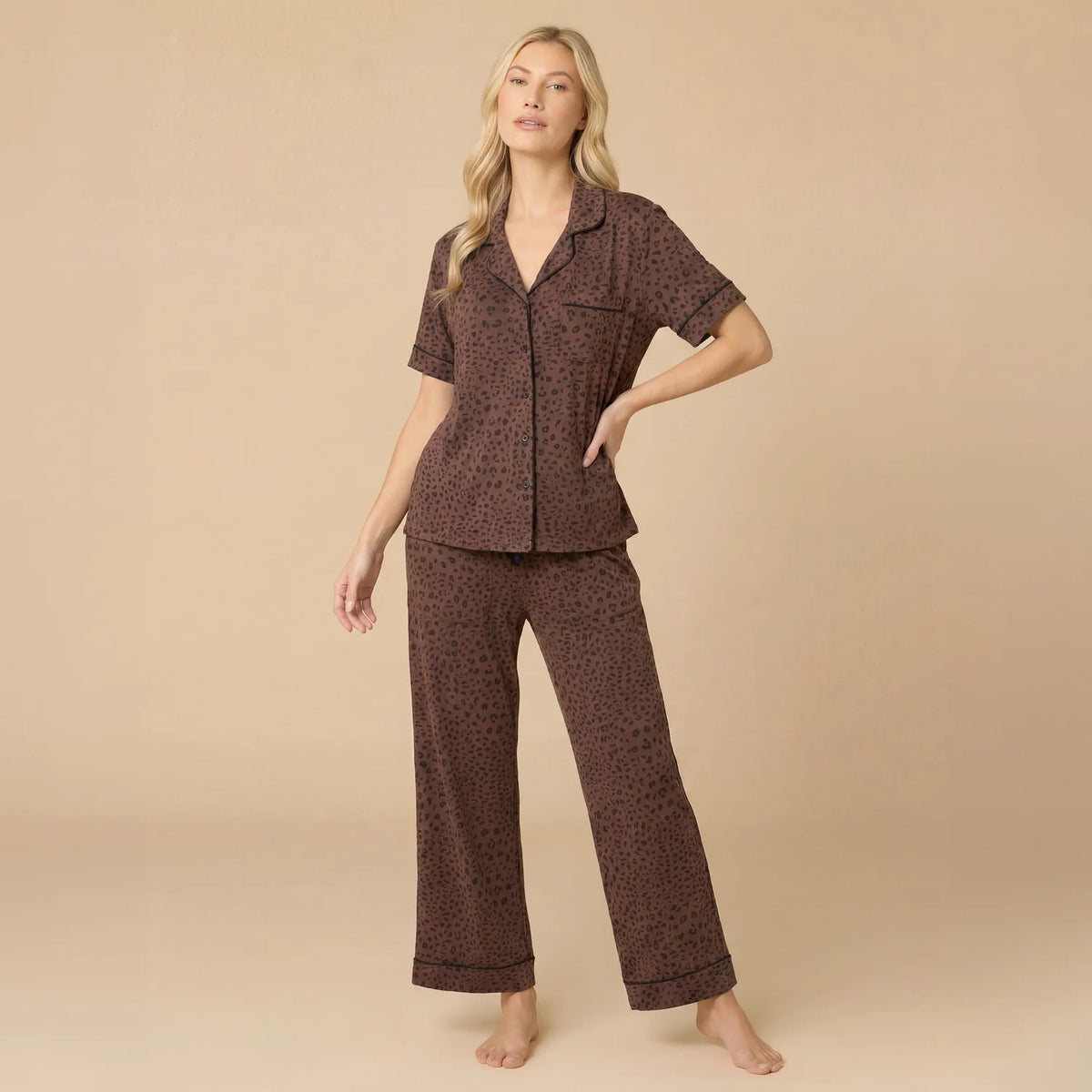 Aria Slim Notch Collar Capri PJ Set