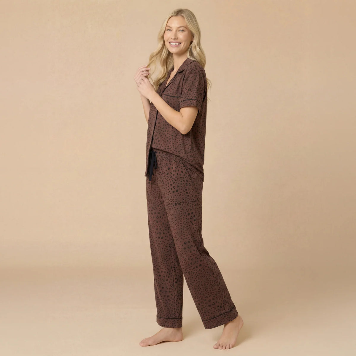 Aria Slim Notch Collar Capri PJ Set