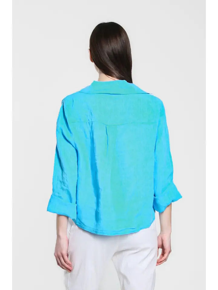 Alejandra Linen Tie Front Blouse