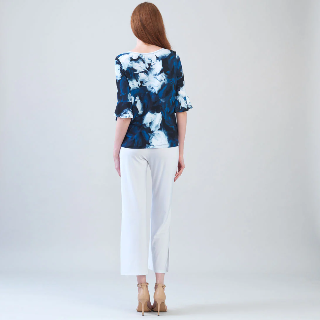 Tulip Cuff Top - Midnight Peony