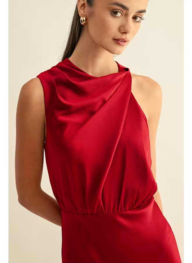 Kate Cowl Asymmetrical Maxi Dress