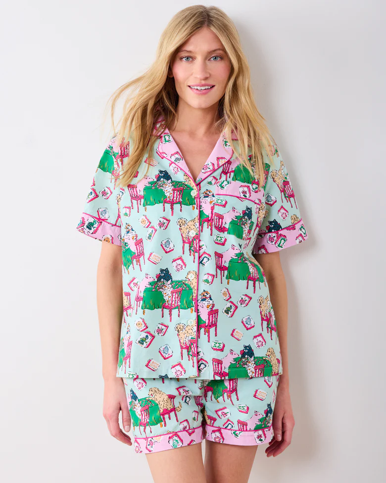 Mahjong Menagerie Short Pajama Set