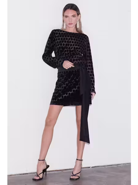 Fosi Polka Dot Velvet Top