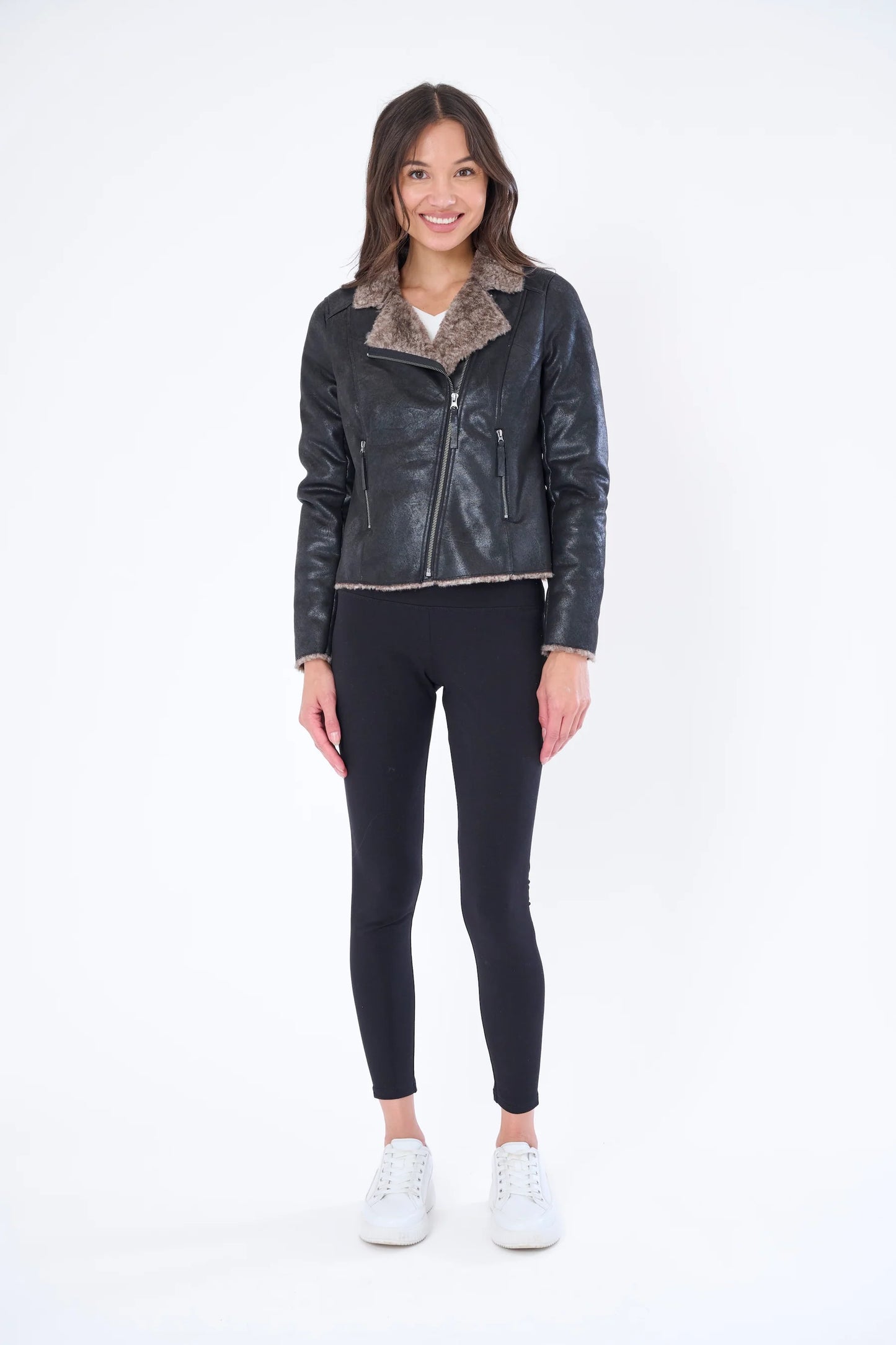 Chinchilla Lined Moto Jacket