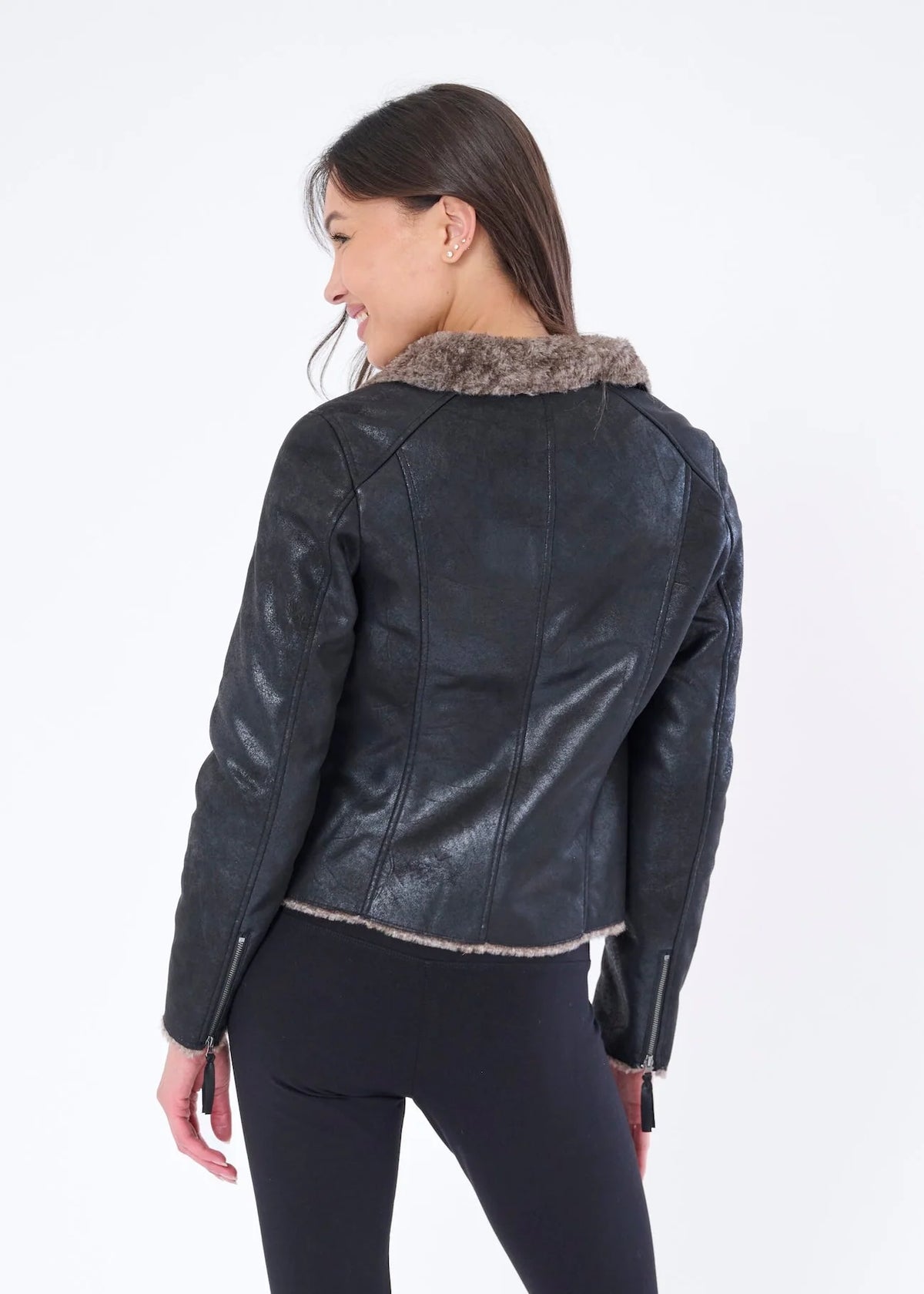 Chinchilla Lined Moto Jacket