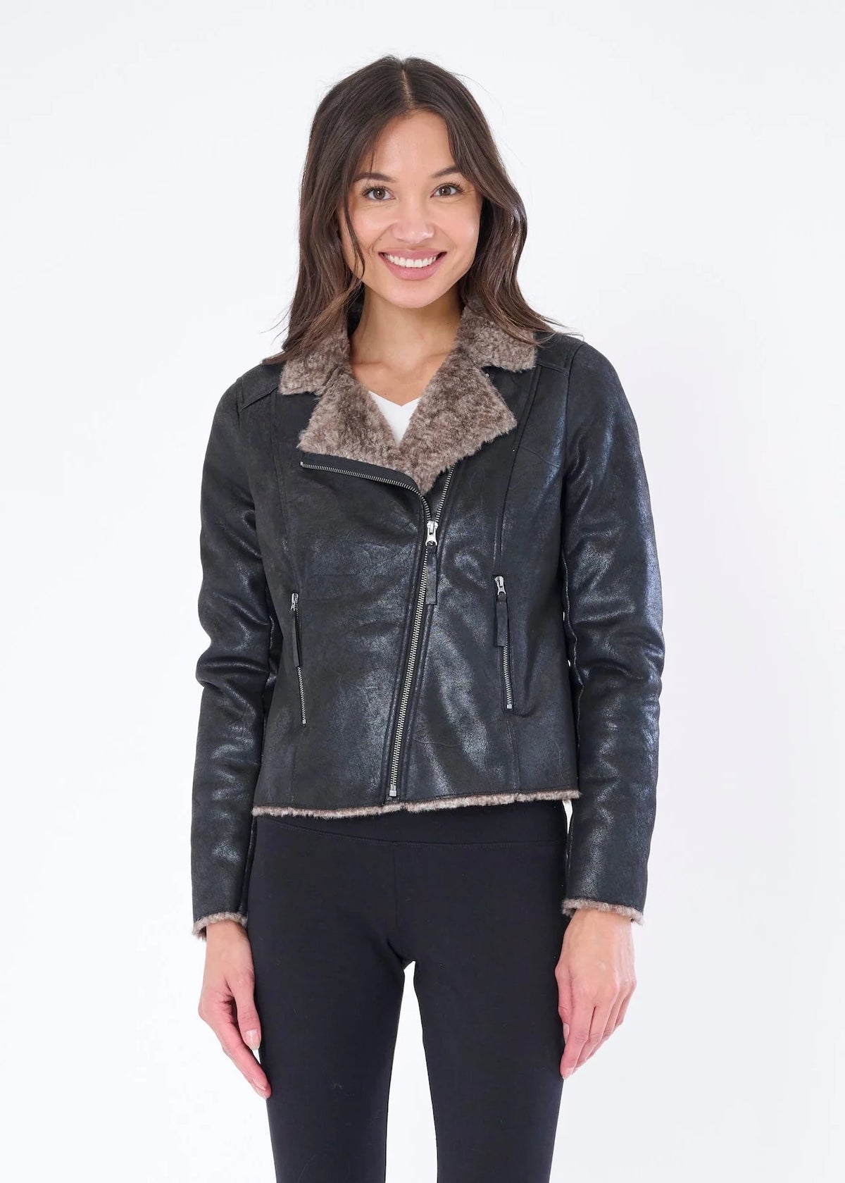 Chinchilla Lined Moto Jacket
