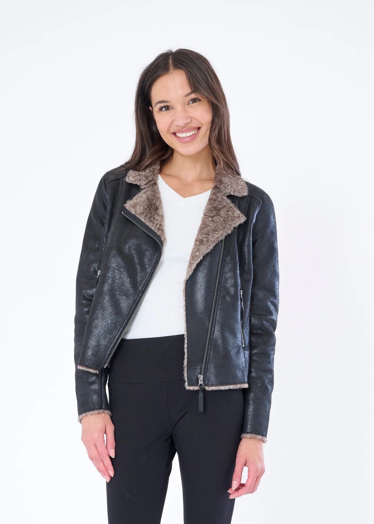 Chinchilla Lined Moto Jacket