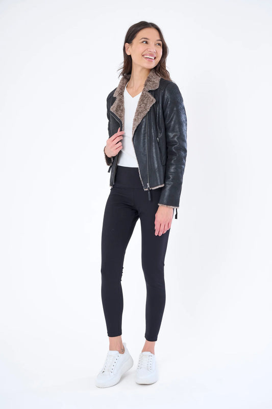 Chinchilla Lined Moto Jacket