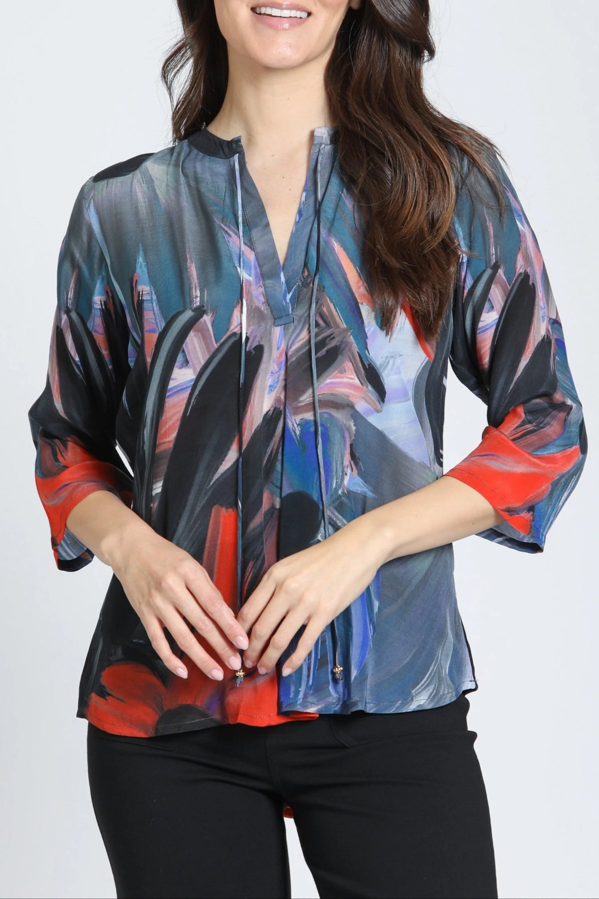 V-neck Blouse with Tassel
