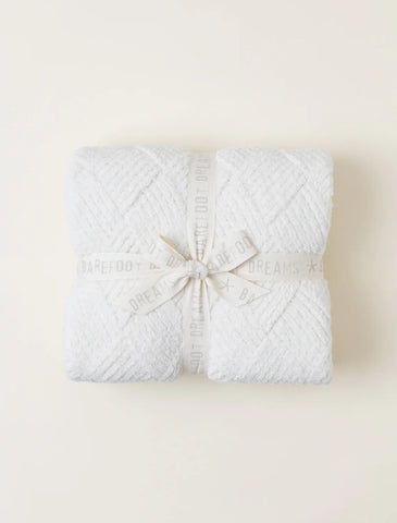 CozyChic Diamond Weave Blanket -Cream