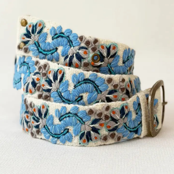 Blue Serenade Embroidered Belt
