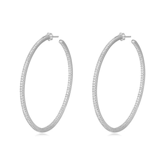 Brittney CZ Hoop - Silver