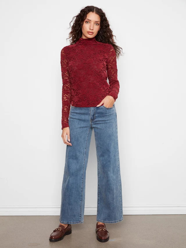 Lace Mock Neck Top