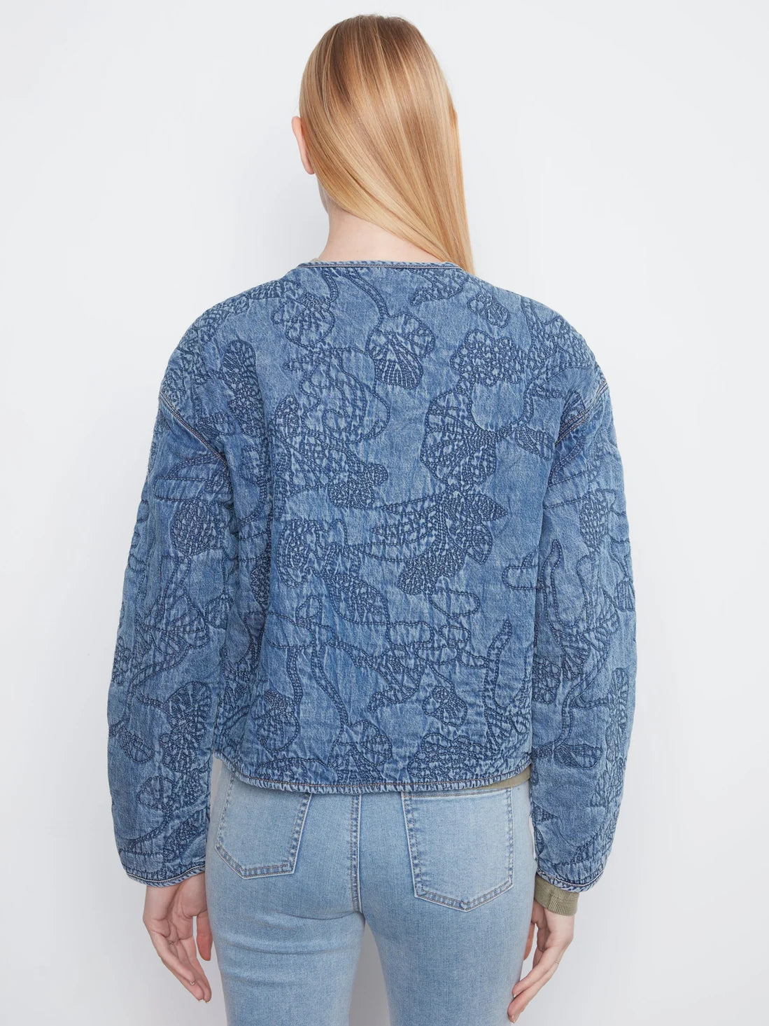 Quilted Denim Bomber Jacket