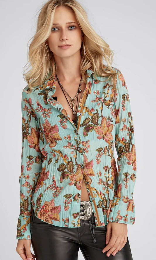 Crinkle Blouse - Azul Polynesia