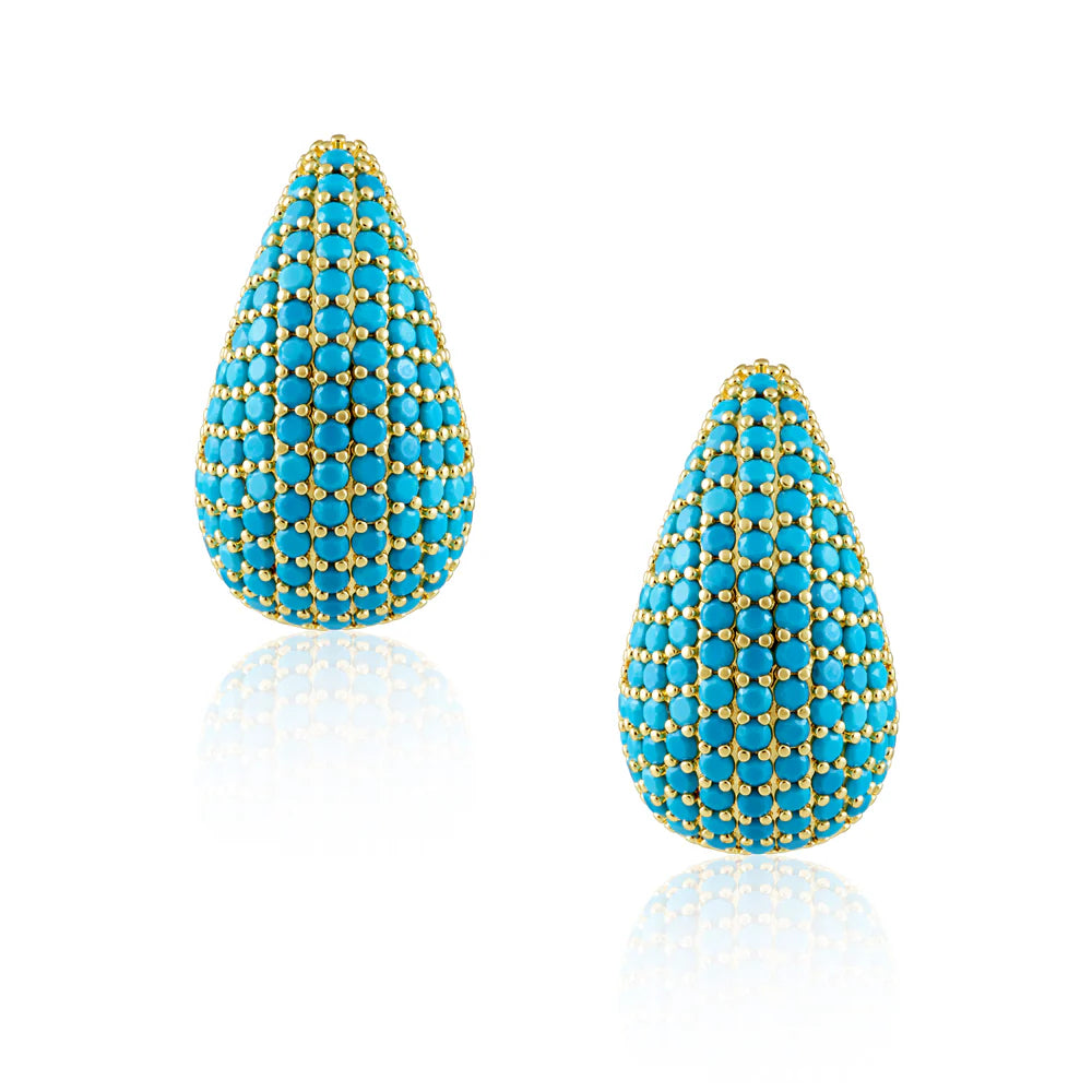 Celine CZ Raindrop Earrings - Turquoise
