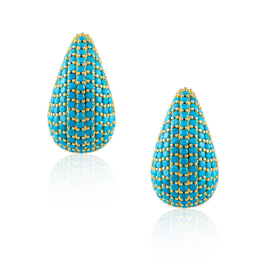 Celine CZ Raindrop Earrings - Turquoise