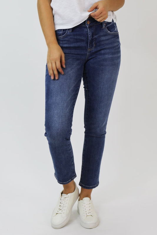 Blaire Mid-Rise Slim Straight Jeans