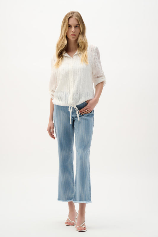 Denim Stripe Straight Jean