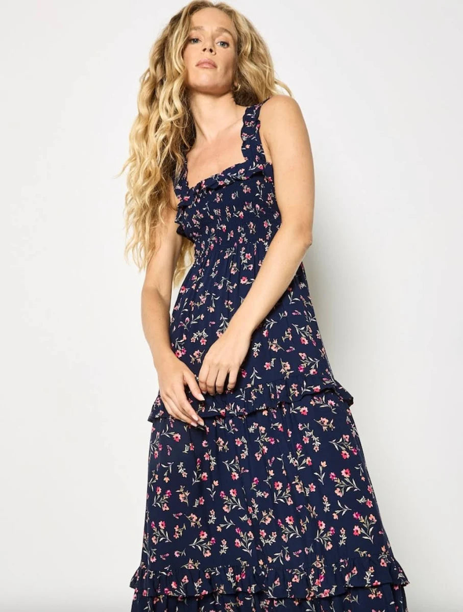 Ditsy Floral Smocked Maxi Dress